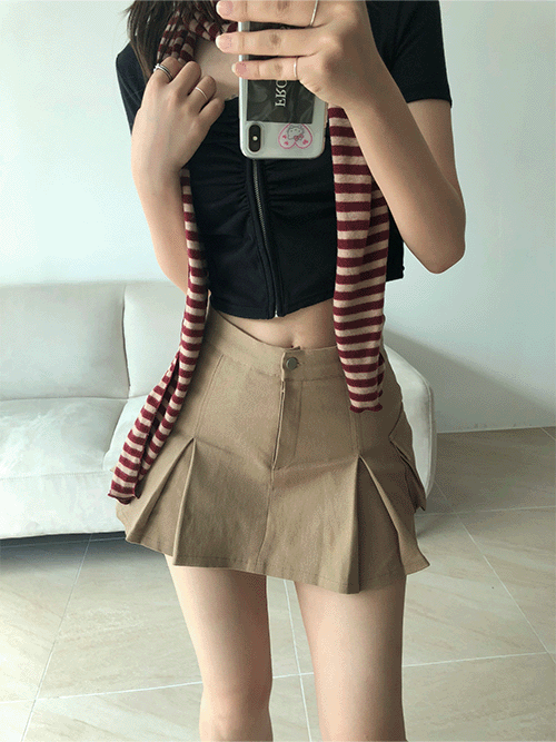 [속바지내장] side big pocket cargo skirt. (1col)