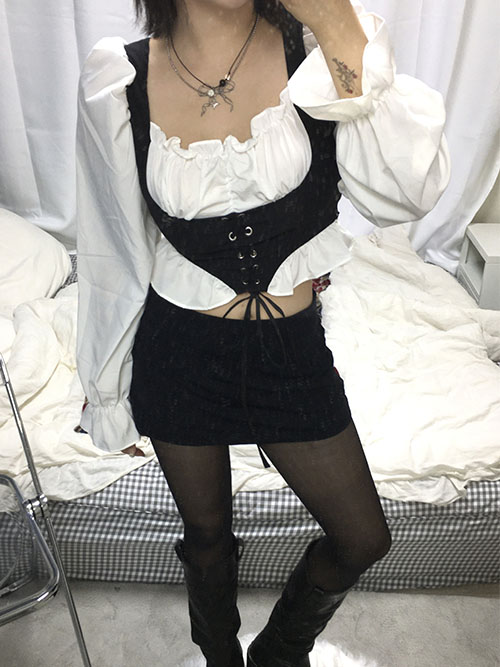 [MD추천] Corset Lovely Pirate Blouse. (1col)