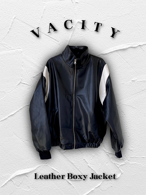 따듯해요!! [마감튼튼/고퀄원단] VACITY Leather Boxy Jacket. (1col)